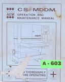 AEM-AEM CS180MDD, Installation Operations Maintenance Parts and Electrical Deburring Manual 1990-CS180MDD-01